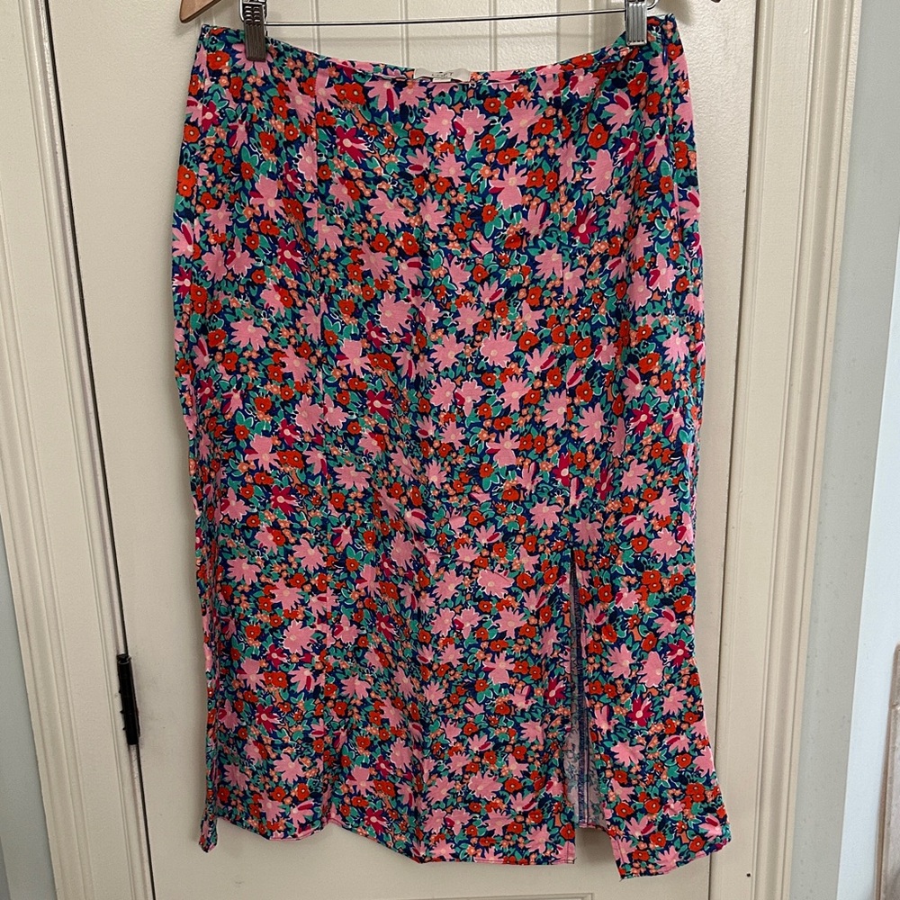Floral Pink and Blue Women's Skirt
